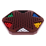 Maxbell Wooden Chinese Checkers Hexagon Checkers Puzzle Game Family Travel Game Set