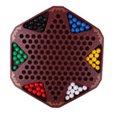 Maxbell Wooden Chinese Checkers Hexagon Checkers Puzzle Game Family Travel Game Set