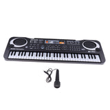 Maxbell Black 61-key Digital Electric Piano Kids Toy W/Microphone & Charging Cable Children Toy Birthday Gift