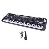 Maxbell Black 61-key Digital Electric Piano Kids Toy W/Microphone & Charging Cable Children Toy Birthday Gift