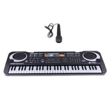 Maxbell Black 61-key Digital Electric Piano Kids Toy W/Microphone & Charging Cable Children Toy Birthday Gift