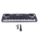 Maxbell Black 61-key Digital Electric Piano Kids Toy W/Microphone & Charging Cable Children Toy Birthday Gift