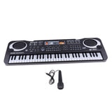 Maxbell Black 61-key Digital Electric Piano Kids Toy W/Microphone & Charging Cable Children Toy Birthday Gift