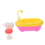 Maxbell 1/6 Miniature Bathtub + Toilet Model Dollhouse Miniature Furniture for  Blythe BJD Dolls Accessory Kids Playset