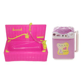 Maxbell Plastic Bathtub + Washing Machine Set Dollhouse Accessories For  Dolls Bathroom Furniture