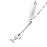 Maxbell Elegant Winebottle Stainless Steel Pendant Necklace Chain Women Girl Accessory