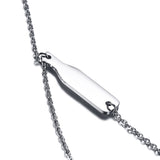 Maxbell Elegant Winebottle Stainless Steel Pendant Necklace Chain Women Girl Accessory