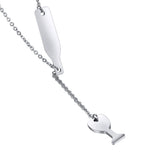 Maxbell Elegant Winebottle Stainless Steel Pendant Necklace Chain Women Girl Accessory