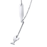 Maxbell Elegant Winebottle Stainless Steel Pendant Necklace Chain Women Girl Accessory