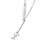 Maxbell Elegant Winebottle Stainless Steel Pendant Necklace Chain Women Girl Accessory