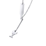 Maxbell Elegant Winebottle Stainless Steel Pendant Necklace Chain Women Girl Accessory