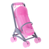 Maxbell 1/6 Pink Baby Cradle Bed + Stroller Model Dollhouse Miniature Furniture for Blythe  Dolls Accessory Kids Playset