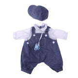 Maxbell Adorable Jeans Rompers with Hat Pacifier Suit for 18inch American Girl Our Generation My Life Dolls Clothing Accessory