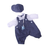 Maxbell Adorable Jeans Rompers with Hat Pacifier Suit for 18inch American Girl Our Generation My Life Dolls Clothing Accessory