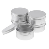 Maxbell 5 Pack 200ml Portable Empty Cosmetic Silver Aluminium Pot Jar Tin Lip Gloss Makeup Container Storage Box 46mm Deep