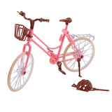 Maxbell Mini Plastic Bike Bicycle Model with Helmet Playset for 1/6  Doll