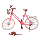 Maxbell Mini Plastic Bike Bicycle Model with Helmet Playset for 1/6  Doll