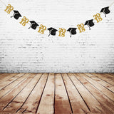 Maxbell 2018 Gold Glitter Graduation Cap Banner-Graduate Party Decoration Supplies Photo Props