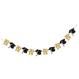 Maxbell 2018 Gold Glitter Graduation Cap Banner-Graduate Party Decoration Supplies Photo Props
