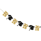 Maxbell 2018 Gold Glitter Graduation Cap Banner-Graduate Party Decoration Supplies Photo Props