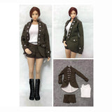Maxbell 1/6 Scale Gothic Clothes Coat/Shorts/Vest Set for 12'' Woman Action Figures