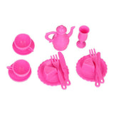 Maxbell Plastic Miniature Table Tableware Chair Play Set for  Dolls House Dining Rooms Decoration Accessories