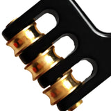 Maxbell Windsurf Rigging Pulley Hook Aluminum Alloy 3 Wheels Trim Single Plate Pulley - Black
