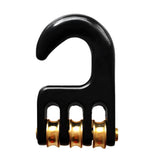 Maxbell Windsurf Rigging Pulley Hook Aluminum Alloy 3 Wheels Trim Single Plate Pulley - Black