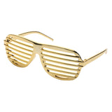 Maxbell Novelty Gold Plastic Shutter Shades Sunglasses Glasses Fancy Dress Costume Party Props