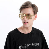 Maxbell Novelty Gold Plastic Shutter Shades Sunglasses Glasses Fancy Dress Costume Party Props