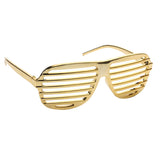 Maxbell Novelty Gold Plastic Shutter Shades Sunglasses Glasses Fancy Dress Costume Party Props