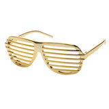 Maxbell Novelty Gold Plastic Shutter Shades Sunglasses Glasses Fancy Dress Costume Party Props