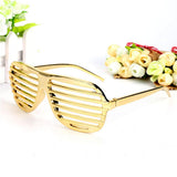 Maxbell Novelty Gold Plastic Shutter Shades Sunglasses Glasses Fancy Dress Costume Party Props