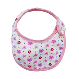 Maxbell Pretty Baby Doll Bib Burp Set Little Flowers Printed Saliva Bib for 18'' Zapf Doll Pink