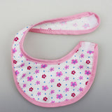 Maxbell Pretty Baby Doll Bib Burp Set Little Flowers Printed Saliva Bib for 18'' Zapf Doll Pink