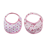 Maxbell Pretty Baby Doll Bib Burp Set Little Flowers Printed Saliva Bib for 18'' Zapf Doll Pink