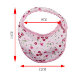 Maxbell Pretty Baby Doll Bib Burp Set Little Flowers Printed Saliva Bib for 18'' Zapf Doll Pink