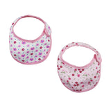 Maxbell Pretty Baby Doll Bib Burp Set Little Flowers Printed Saliva Bib for 18'' Zapf Doll Pink