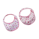 Maxbell Pretty Baby Doll Bib Burp Set Little Flowers Printed Saliva Bib for 18'' Zapf Doll Pink