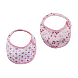 Maxbell Pretty Baby Doll Bib Burp Set Little Flowers Printed Saliva Bib for 18'' Zapf Doll Pink