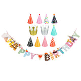 Maxbell Happy Birthday Party Hat Paper Garlands Party Bunting Banners Hanging Decor