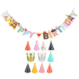 Maxbell Happy Birthday Party Hat Paper Garlands Party Bunting Banners Hanging Decor