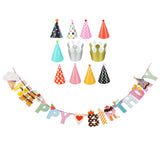 Maxbell Happy Birthday Party Hat Paper Garlands Party Bunting Banners Hanging Decor