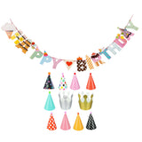 Maxbell Happy Birthday Party Hat Paper Garlands Party Bunting Banners Hanging Decor