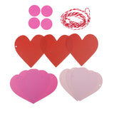 Maxbell 1Set Lovely Heart and Circle Paper Flag Garland Banner Bunting Decoration for Home Garden Wedding / Kids Birthday Celebration Party Supplies