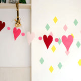 Maxbell 1Set Lovely Heart and Circle Paper Flag Garland Banner Bunting Decoration for Home Garden Wedding / Kids Birthday Celebration Party Supplies