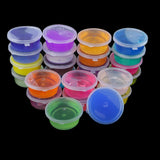 Maxbell DIY Slime Kit, 24 Colors Crystal Clay Mud Magic Transparent Clay Toys Stress Relief Toy Sludge Toys with 2Pcs Straw; 3 Clay Tools; 10Pcs Play Cups; 9Pcs Fruits Moulds; 8Pcs Animal Moulds