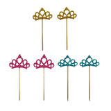 Maxbell 6 Pieces Mini Crown Cake Topper for Bar Baking Decorations Christmas Baby Shower Cake Decorating Supplies