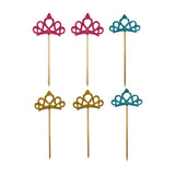 Maxbell 6 Pieces Mini Crown Cake Topper for Bar Baking Decorations Christmas Baby Shower Cake Decorating Supplies