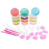 Maxbell DIY Slime Kit, 12 Colors Crystal Clay Mud Magic Transparent Clay Toys Stress Relief Toy Sludge Toys with 2Pcs Straw; 3pcs Clay Tools; 10Pcs Play Food Cups; 9Pcs Fruits Moulds for Both Adults and Children